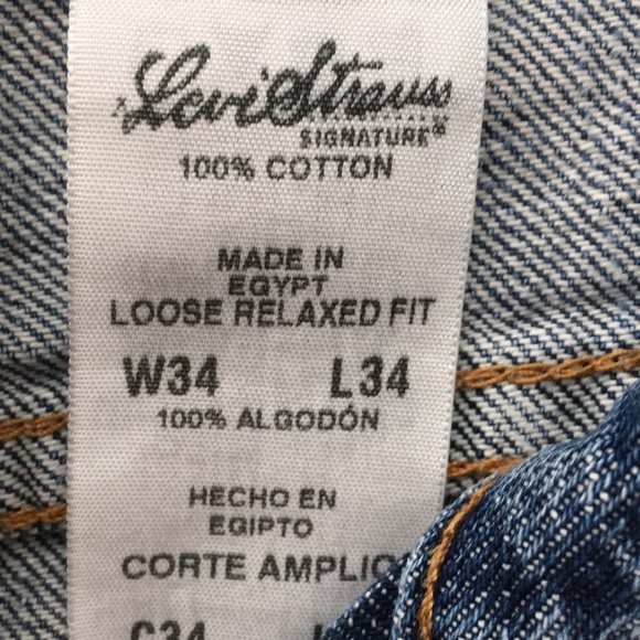 LEVI STRAUSS Distressed Denim Blue Jeans Size 34 x 34 - Picture 6 of 11